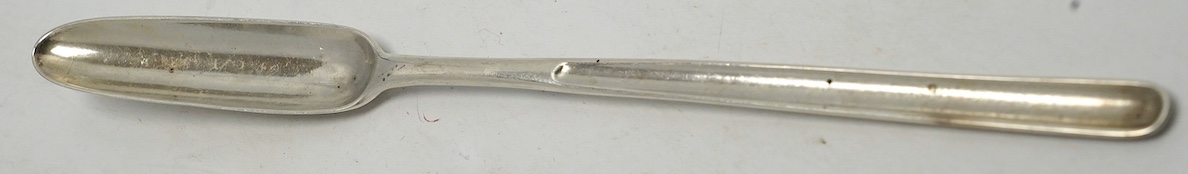 A George III silver marrow scoop, George Gray, London, 1790, 22.1cm. Condition - fair